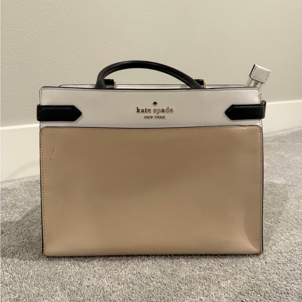 kate spade Cream and Black medium laptop/tote bag